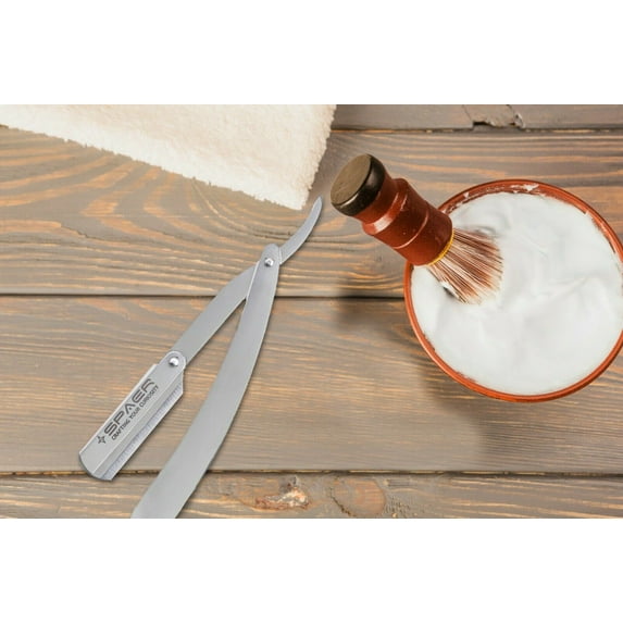 Straight Razor Stainless Steel Edge Classic Barber Salon CutThroat Shaving Blade + 10 Blades