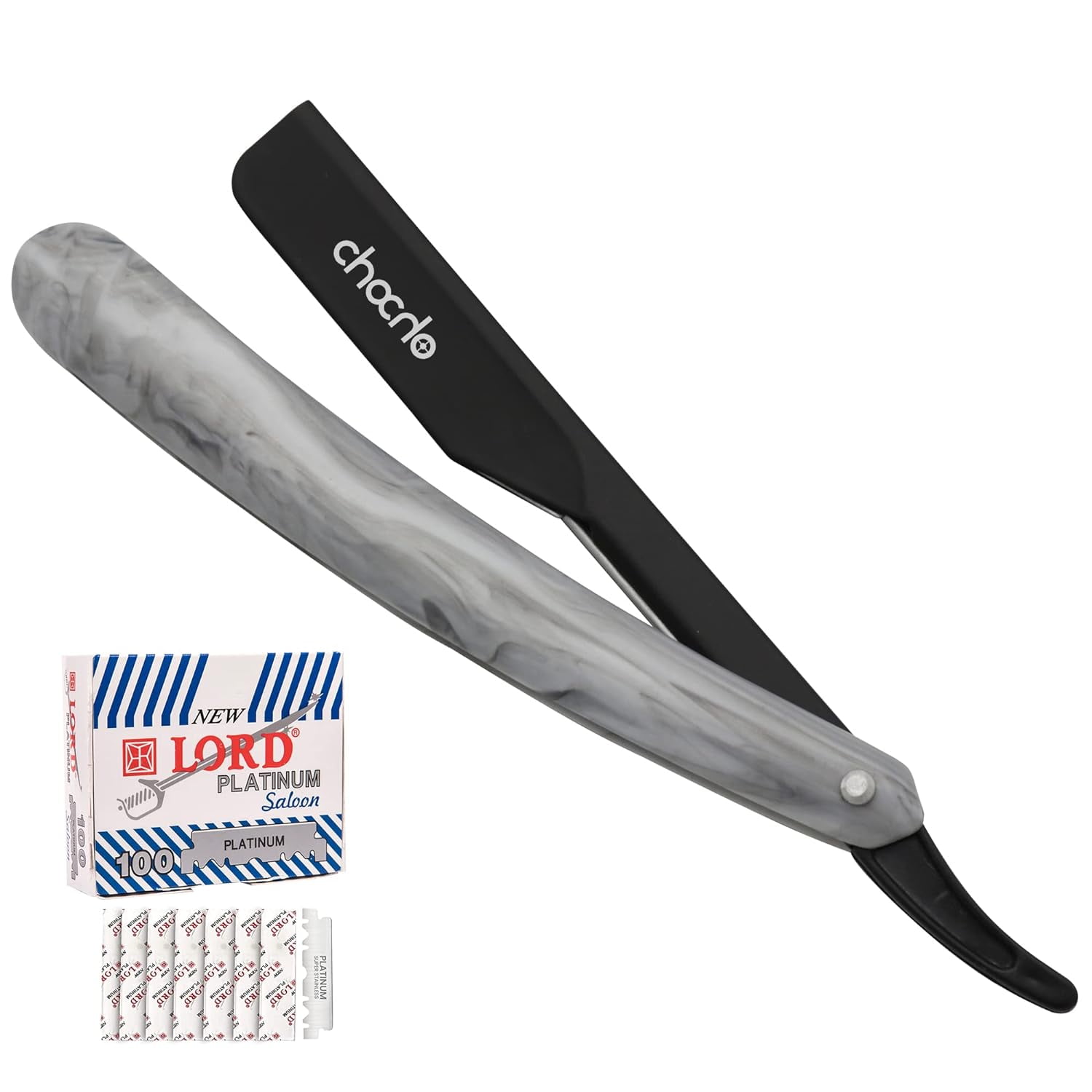 Straight Razor Stainless Steel with 100 blades Single Edge Blade Barber Shaving Razor for Men