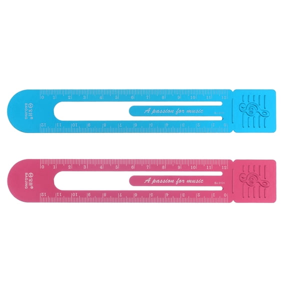 Straight Ruler 12cm Metric Bookmark Clip Design Ruler Blue & Red