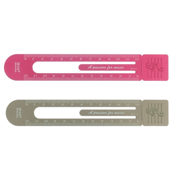 Straight Ruler 12cm Metric Bookmark Clip Design Ruler Brown & Red