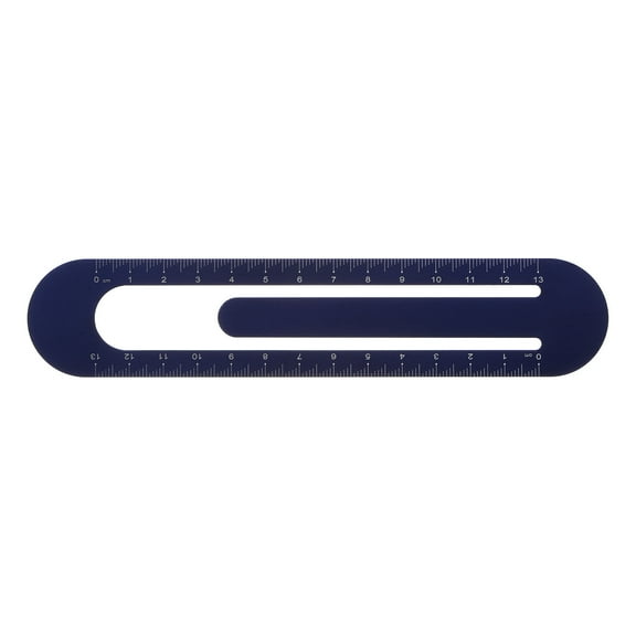 Straight Ruler 13cm Metric Bookmark Clip Ruler, Dark Blue
