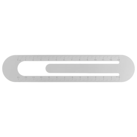 Straight Ruler 13cm Metric Bookmark Clip Ruler, Grey
