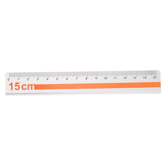 Uxcell Straight Ruler 15cm Metric Aluminum Corrugated Edge Measuring Tool, Orange