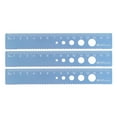 thumbnail image 1 of Uxcell Straight Ruler 15cm Metric Wave Edge with Hollow Circle Measuring Tool, Blue-Gray, 3 Pieces, 1 of 5