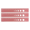 thumbnail image 1 of Uxcell Straight Ruler 15cm Metric Wave Edge with Hollow Circle Measuring Tool, Old Rose, 3 Pieces, 1 of 5