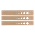thumbnail image 1 of Uxcell Straight Ruler 15cm Metric Wave Edge with Hollow Circle Measuring Tool, Wood Brown, 3 Pieces, 1 of 5