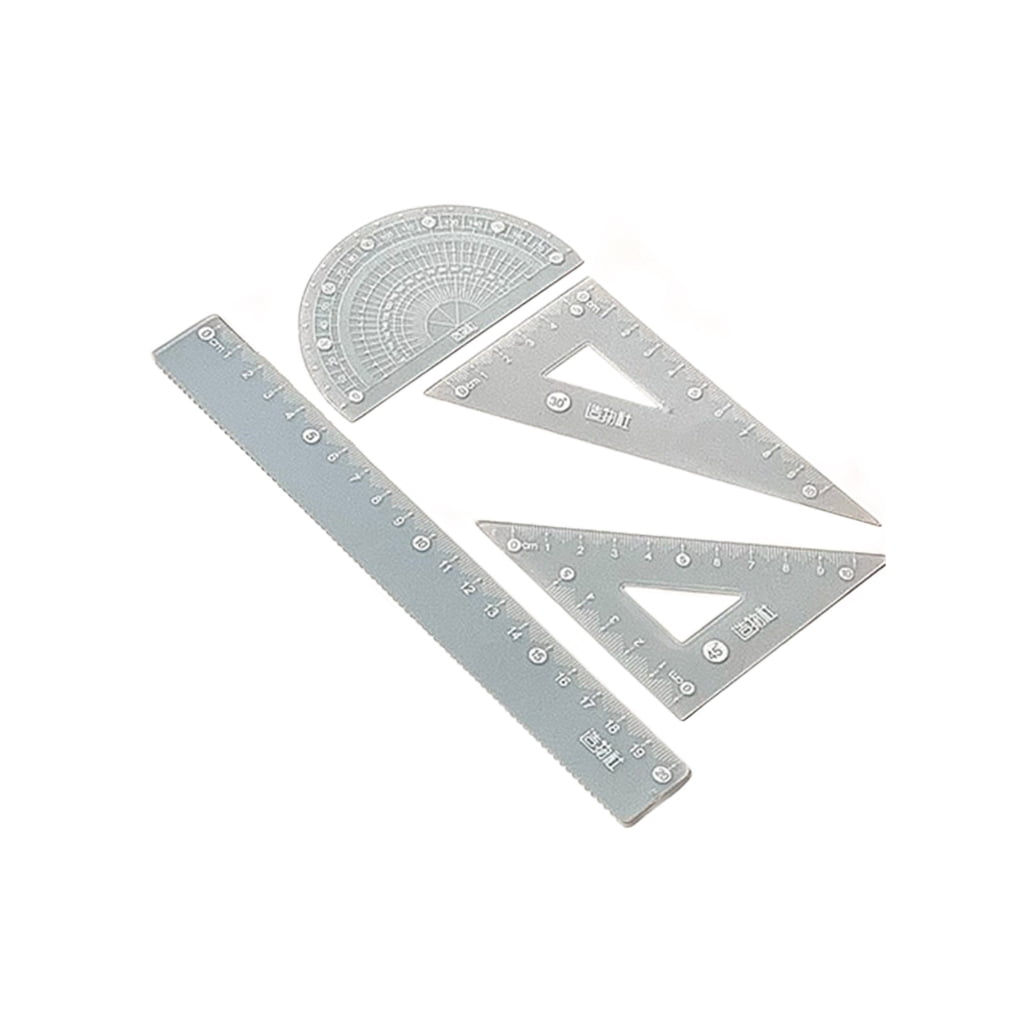 Straight Ruler Set Square Math Protractor Plastic Drafting Ruler ...