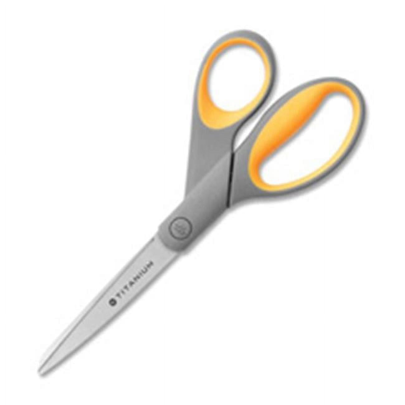 Straight Scissors- Titanium Bonded- 7in. Full- Gray-Yellow