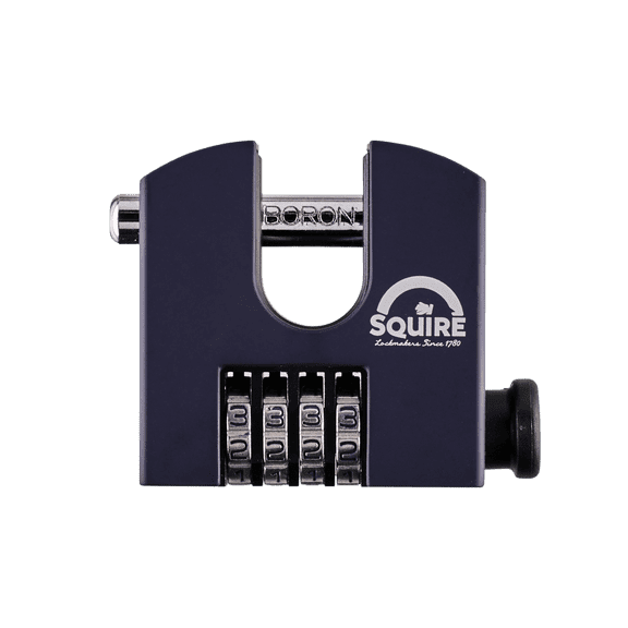 Squire SHCB65 4-Wheel Boron Steel Combo Padlock – 11mm Straight Shackle, 10,000 Codes