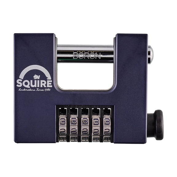 Squire CBW85 85mm Boron Steel Combo Padlock - 5-Wheel Recodable, 12.7mm Shackle, 100,000 Codes
