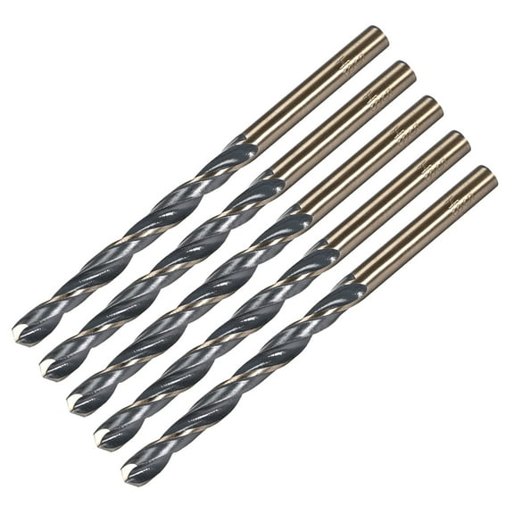 Straight Shank Twist Drill Bits 5mm High Speed Steel HSS 4341 with 5mm Shank 5 Pcs
