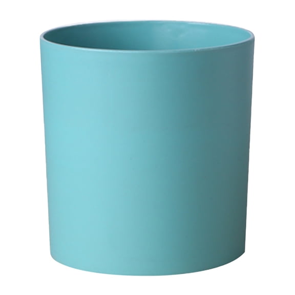 Straight Sided Plastic Plant Pot, Decorative Planter with Drainage Design for Small Plants, Indoor Outdoor Flower Pot for Succulents, Herbs, and Desktop Greenery, Compact, Sky Blue, YMMB