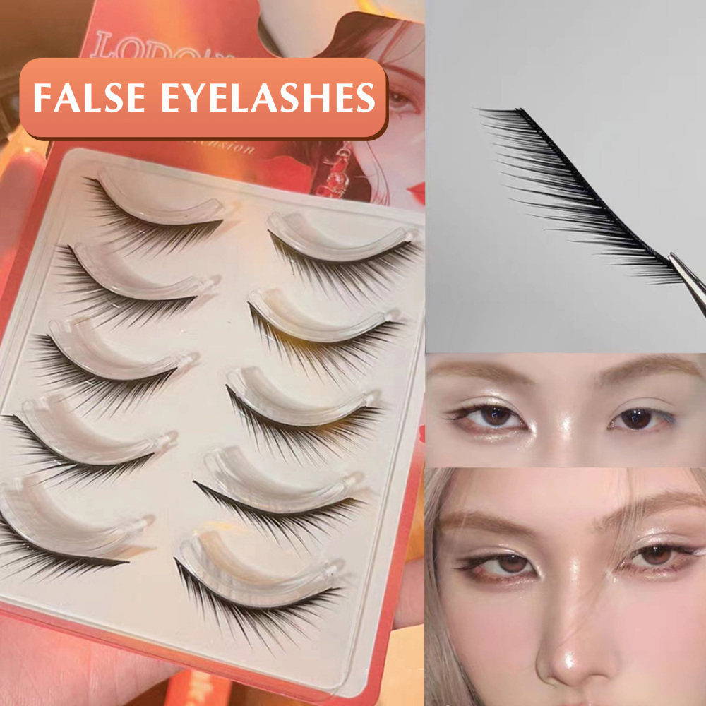 Straight Slanted False Eyelashes Soft Non Irritation Fluffy Lashes Eyes for Daily Working Nude