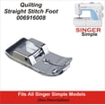 thumbnail image 1 of Straight Stitch Quilting Foot Fits Singer Simple Models 2932, 3116 & More See Description For Models, 1 of 1