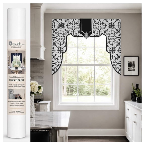 Straight Lambrequin Valance Kit for Bedroom, Living Room, Kitchen, DIY No Sewing