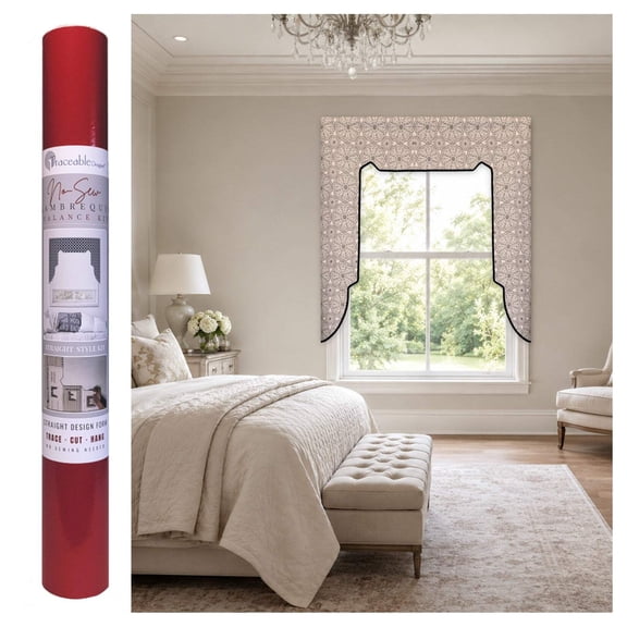 Straight Lambrequin Valance Kit for Bedroom, Living Room, Kitchen, DIY No Sewing