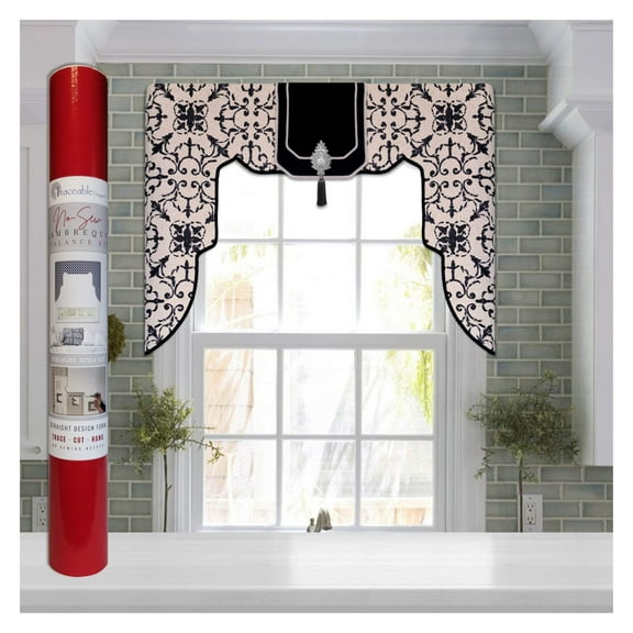 Straight Lambrequin Valance Kit for Bedroom, Living Room, Kitchen, DIY No Sewing