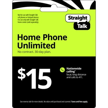 Straight Talk $15 Home Phone Unlimited 30-Day Plan Direct Top Up