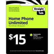 Straight Talk $15 Home Phone Unlimited 30-Day Plan e-PIN Top Up (Email Delivery)