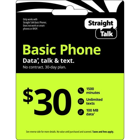 Straight Talk $30 Basic Flip Phone 30-Day Prepaid Plan e-PIN Top Up (Email Delivery)