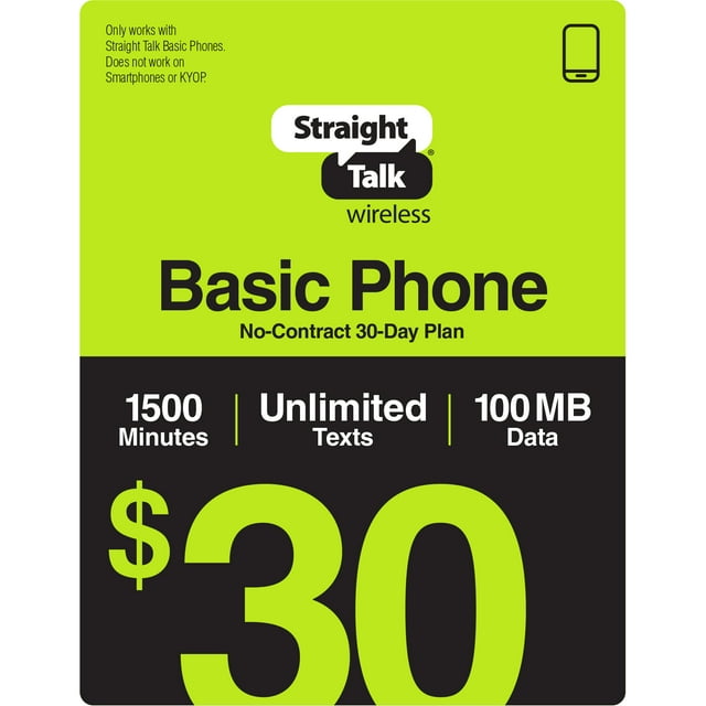 Straight Talk 30 Basic Flip Phone 30Day Prepaid Plan ePIN Top Up