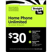 Straight Talk $30 Home Phone Unlimited International 30-Day Plan Direct Top Up