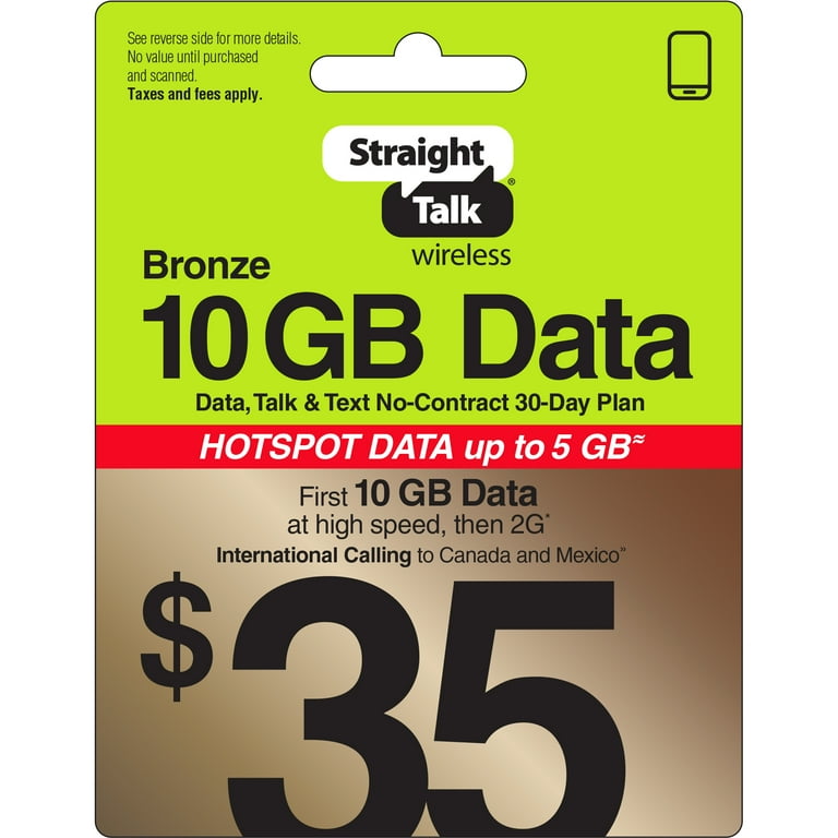 Straight Talk $35 Bronze 10 GB 30-Day Prepaid Plan (10 GB of data 