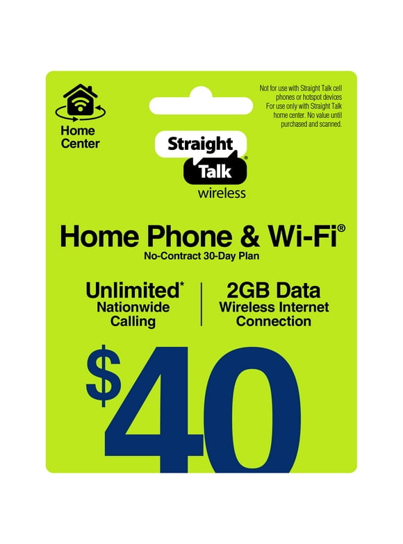 Straight Talk $40 Home Phone & Wi-Fi 30-Day Plan Direct Top Up