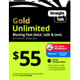 thumbnail image 1 of Straight Talk $55 Gold Unlimited Talk, Text & Data 30-Day Prepaid Plan + 30 GB Hotspot Data + Cloud Storage & Int'l Calling Direct Top Up, 1 of 8