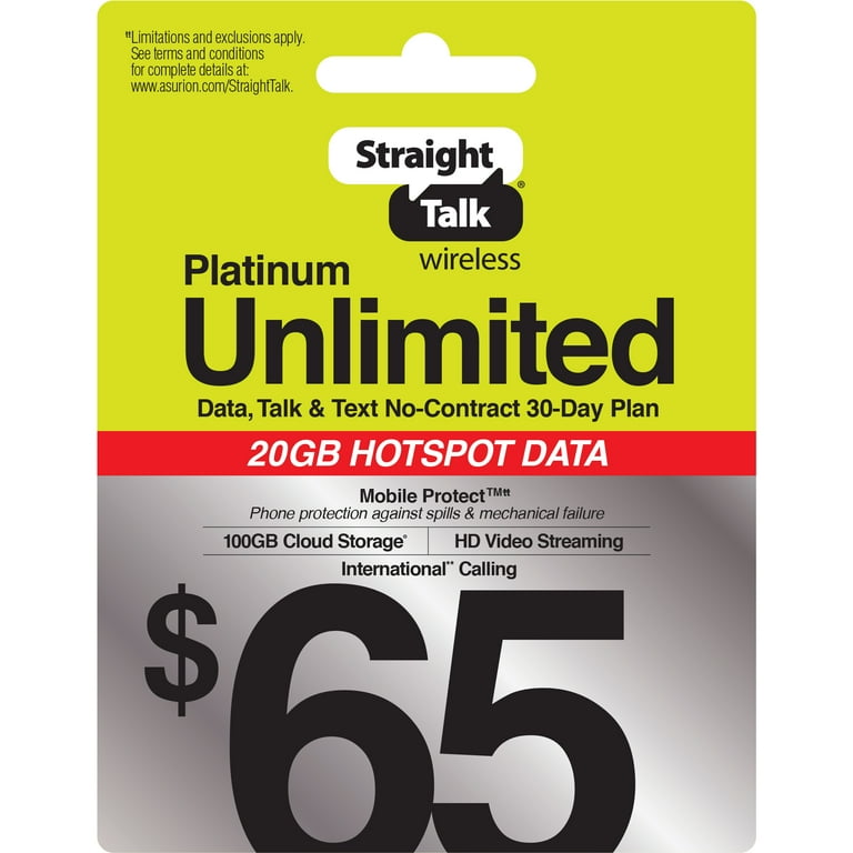 Straight Talk $65 Unlimited Card - Walmart.com