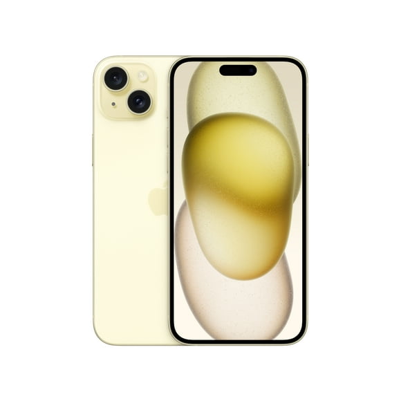 Straight Talk Apple iPhone 15 Plus, 256GB, Yellow - Prepaid Smartphone