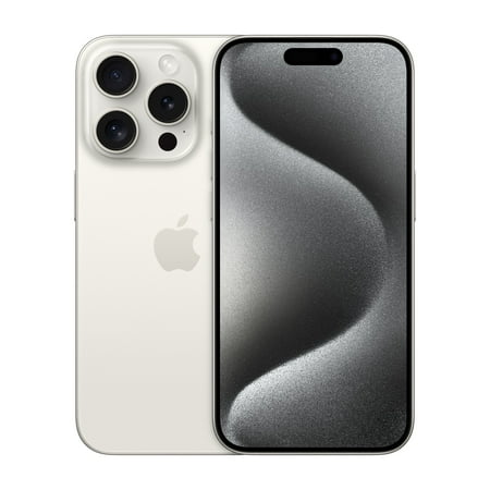 Straight Talk Apple iPhone 15 Pro, 128GB, White - Prepaid Smartphone