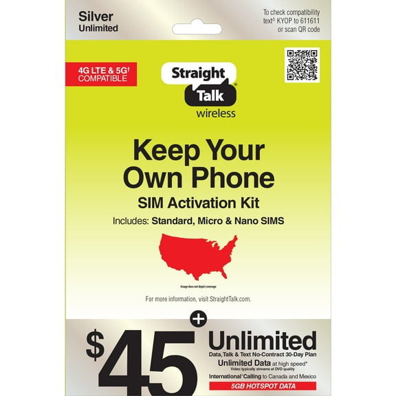 Straight Talk Bring Your Own Phone Dual Retail Zipper Pack Tri-punch Bundle + $45 Airtime