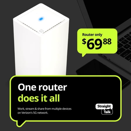 Straight Talk Home Internet Router, 5G-LTE, White - Home Internet Prepaid