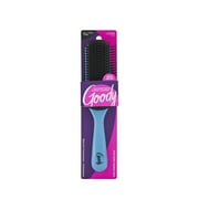 Straight Talk Flat Styler Boar Bristle Hair Brush with Rubber Handle, Blue & Gray
