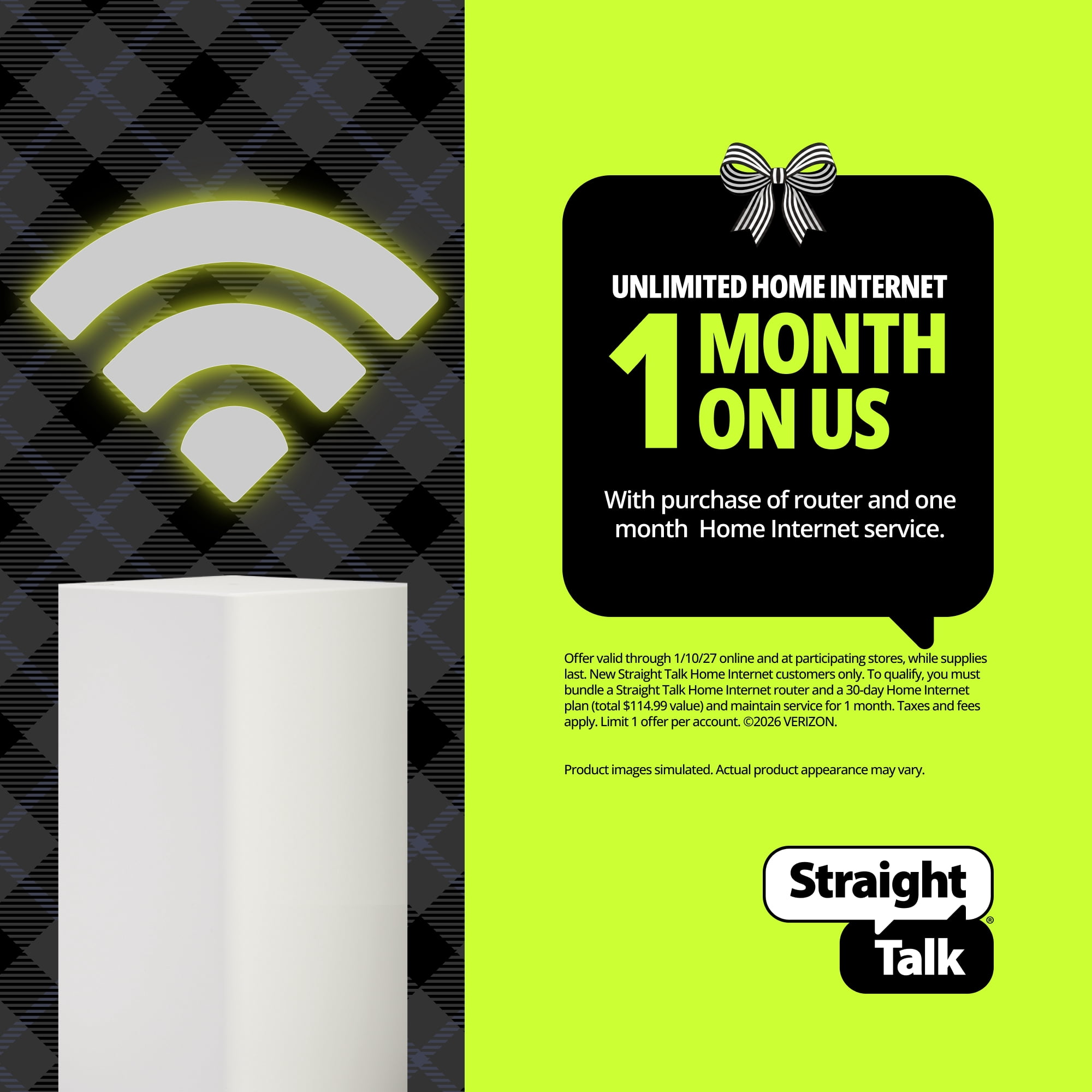 Straight Talk Home Internet Router, 5G-LTE, White - Home Internet Prepaid
