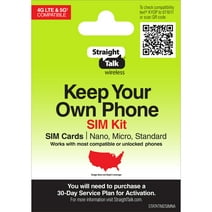 Straight Talk Keep Your Own Phone SIM Kit, No Airtime - Prepaid