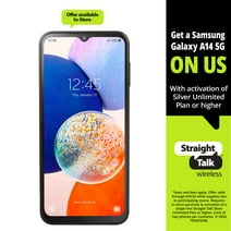 Straight Talk Samsung Galaxy A14, 5G, 64GB, Black - Prepaid Smartphone [Locked to Straight Talk]