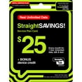 thumbnail image 1 of Straight Talk StraightSAVINGS! $25 Unlimited Talk, Text & Data 30-day Prepaid Plan Direct Top Up, 1 of 8