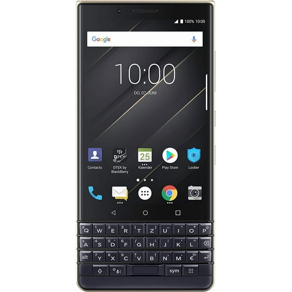 Straight Talk T-Mobile BlackBerry KEY2 LE (Lite) Dual-SIM (64GB, BBE100-4, QWERTZ Keypad) (GSM Only, No CDMA) Factory Unlocked 4G Smartphone - International Version (Champagne/Gold)