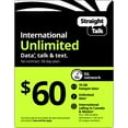 thumbnail image 1 of Straight Talk's $60 Unlimited International 30-Day Prepaid Plan + 10GB Hotspot Data Direct Top Up, 1 of 6