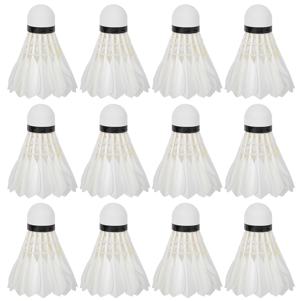 Straight and Thick Feathers Shuttlecocks, High Quality Goose Feathers for Unmatched Strength, Foam Ball Head Ensuring Exceptional Flexibility, Uniform Distance Stability, Suitable