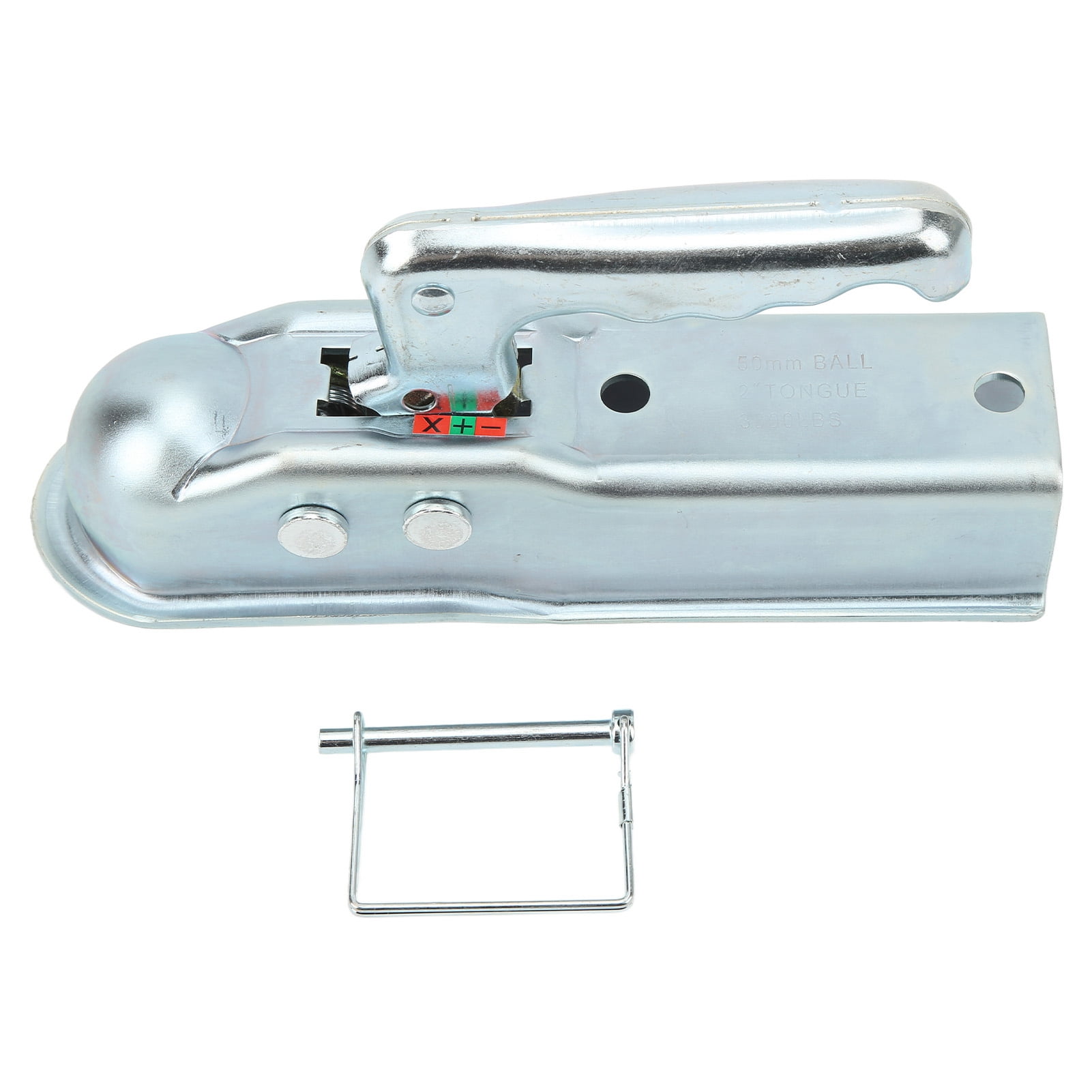 Straight Tongue Trailer Coupler 50mm Hitch Ball Square Channel 3500 Lb