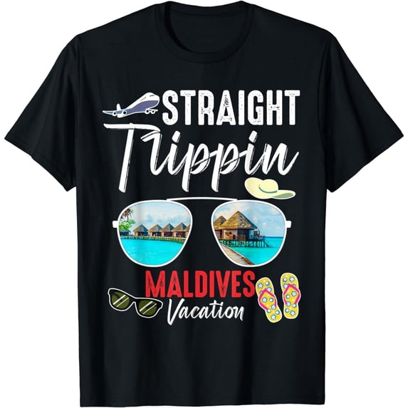 Straight Trippin MALDIVES Trip Beach Summer Vacation T-Shirt