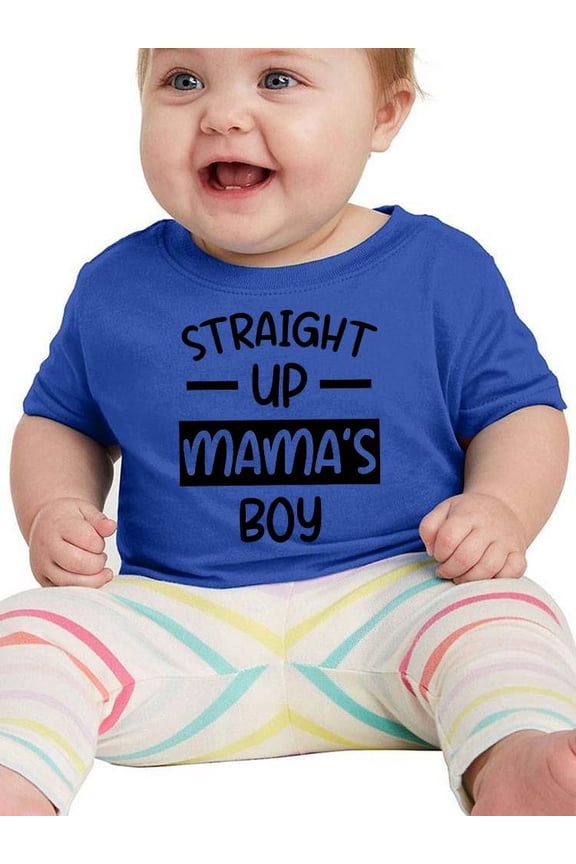 Straight Up Mama's Boy T-Shirt Infant -Smartprints Designs, 12 Months