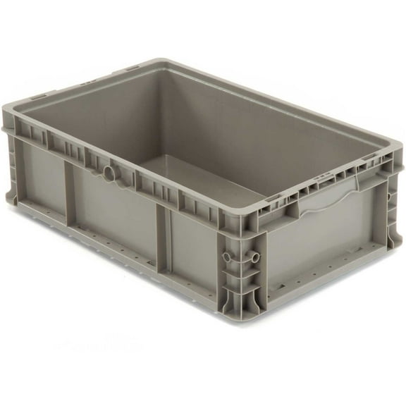 Global Industrial Stackable Straight Wall Container Solid 24""L x 15""W x 9-1/2"