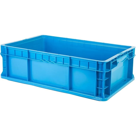 Straight Wall Handled Storage Container Tote, Gray/Brown