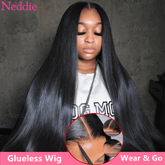 Straight Wear And Go Glueless Human Hair Wigs Pre Cut Pre Plucked ...