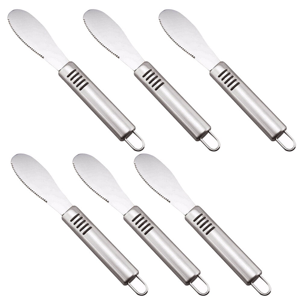 Straight Wide Butter Spreader Kitchen Peanut 6 Pcs Applicator Jam