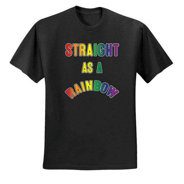 Straight as a rainbow humor lgbtq men graphic tshirt walmart